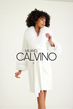 پالتو سفید زنانه رگولار Milano Calvino - کد 806562794