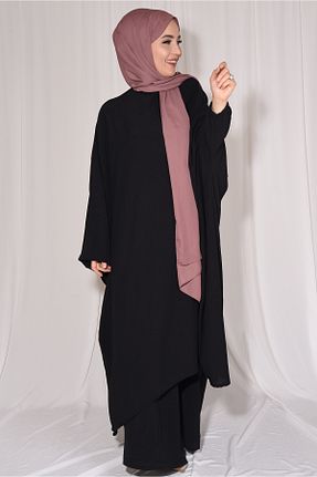 ست بالاتنه و پائین تنه حجاب مشکی زنانه اورسایز Ns nowascarf - کد 806567673