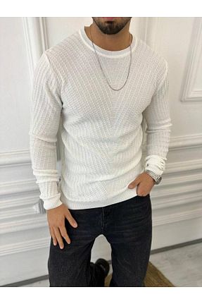 پلیور سفید مردانه ساده elkumoda - کد 806574218