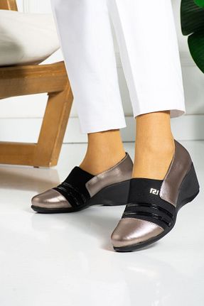 کفش کلاسیک طلائی زنانه چرم مصنوعی MERVESTORE - کد 148730023