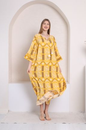 لباس زرد زنانه بافت سایز بزرگ بافتنی کد 806669650