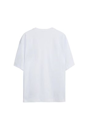 تی شرت سفید زنانه اورسایز یقه گرد پنبه - پلی استر کد 806757484