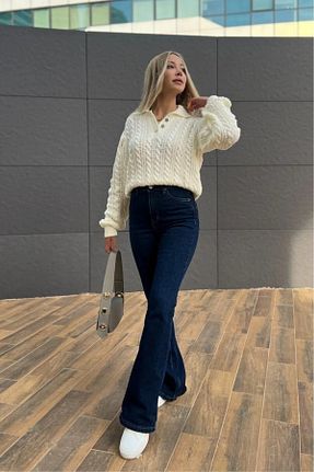 شلوار آبی زنانه لیکرا TugsatTasarTekstil - کد 747482853