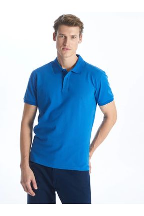 تی شرت آبی مردانه ریلکس یقه پولو کد 807085674