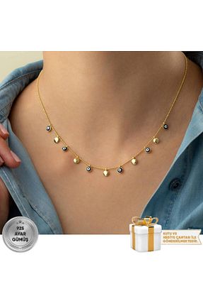 گردنبند نقره طلائی زنانه 925 عیار Gümüşistan - کد 807237949