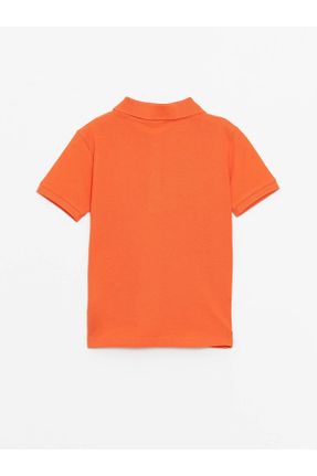 تی شرت نارنجی بچه گانه ریلکس یقه پولو تکی کد 806720814