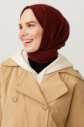 شال زرشکی زنانه پنبه ای VALORSCARF - کد 807305200