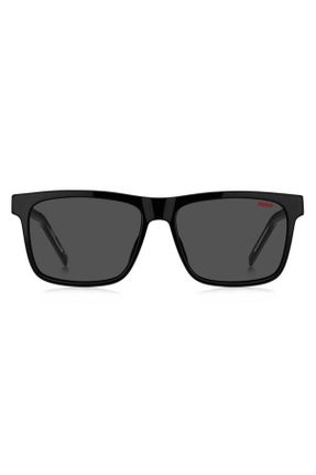 عینک آفتابی مشکی مردانه 56 UV400 ترکیبی مات هندسی کد 806691005