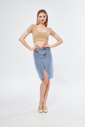 دامن آبی زنانه جین RC COLLECTİON - کد 806715397