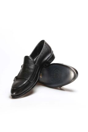 کفش کلاسیک مشکی مردانه چرم طبیعی پاشنه کوتاه ( 4 - 1 cm ) پاشنه ساده کد 806800282