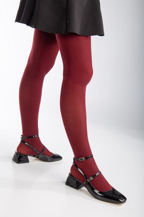 کفش پاشنه بلند کلاسیک مشکی زنانه چرم لاکی پاشنه نازک پاشنه کوتاه ( 4 - 1 cm ) کد 807224847