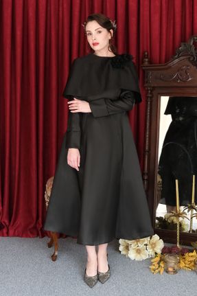 لباس مجلسی مشکی زنانه پنبه - پلی استر آستین استاندارد اسلیم فیت بدون آستر کد 807230649