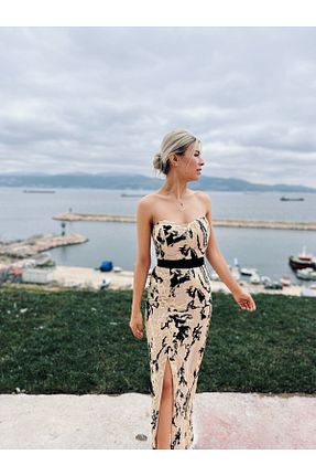لباس بژ زنانه بافتنی Elif Yaltıraklı - کد 807226330
