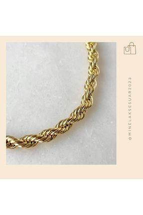 گردنبند استیل ( فولاد ) طلائی زنانه استیل (فولاد) Minelaksesuar - کد 805849847