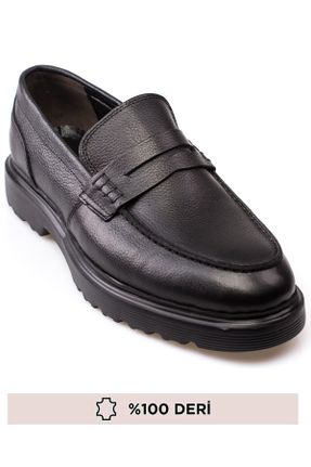 کفش کلاسیک مشکی مردانه چرم طبیعی پاشنه کوتاه ( 4 - 1 cm ) کد 806645489