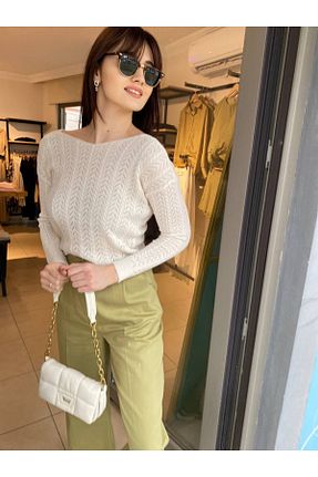 شلوار سبز زنانه پارچه HANDE ÇOLPAN - کد 807100517