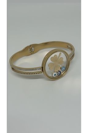 دستبند استیل طلائی زنانه استیل ضد زنگ کد 806645075