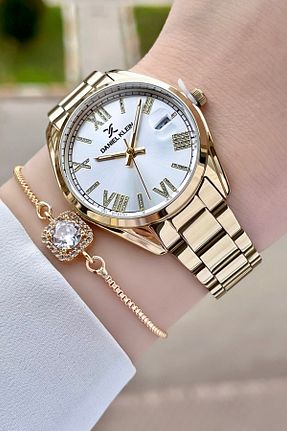 ساعت مچی طلائی زنانه 31-34 میلی متر Daniel Klein - کد 806707695