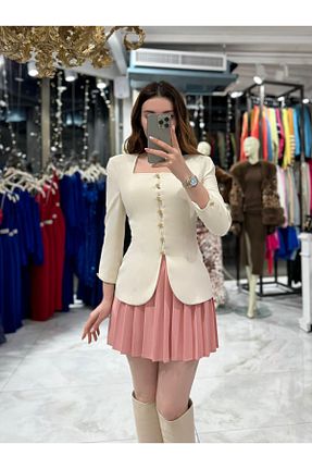 کت طوسی زنانه رگولار آستر دار کد 807286387