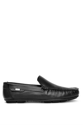 کفش لوفر مشکی مردانه چرم طبیعی پاشنه کوتاه ( 4 - 1 cm ) کد 806767713