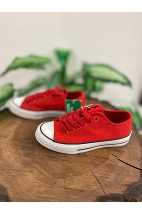 کفش اسنیکر قرمز زنانه بند دار Benetton - کد 806774847