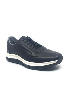 کفش کژوال مشکی مردانه چرم خالص LİSANS SHOES - کد 806896048