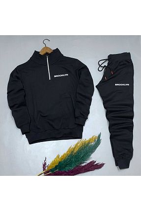 ست گرمکن مشکی زنانه پنبه ای NewCabin - کد 753076539
