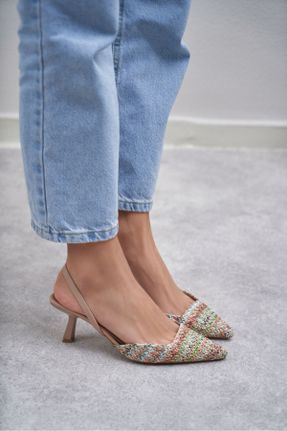کفش پاشنه بلند کلاسیک زنانه پاشنه کوتاه ( 4 - 1 cm ) پاشنه ساده حصیری کد 713724864