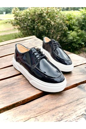 کفش کلاسیک مشکی مردانه چرم لاکی پاشنه کوتاه ( 4 - 1 cm ) پاشنه ساده کد 807021175