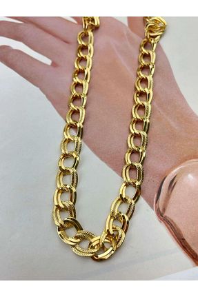 گردنبند استیل ( فولاد ) طلائی زنانه استیل ضد زنگ nur çelik - کد 807264450
