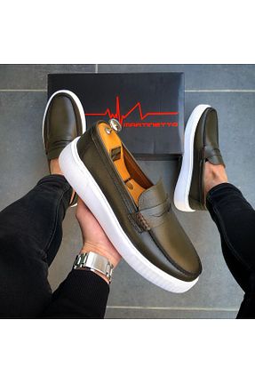 کفش اسنیکر سبز مردانه چرم اصل Martinetto - کد 807273217