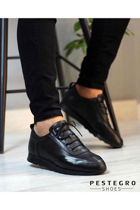 کفش کژوال مشکی مردانه چرم خالص PESTEGROSHOES - کد 807691571