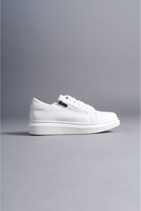 کفش کژوال سفید مردانه چرم مصنوعی پاشنه کوتاه ( 4 - 1 cm ) پاشنه ساده کد 807344005