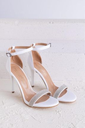 کفش پاشنه بلند کلاسیک سفید زنانه پاشنه نازک پاشنه بلند ( +10 cm) کد 410789458