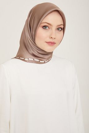 روسری سرمه ای کرپ ساتن ابریشم Armine - کد 807531324