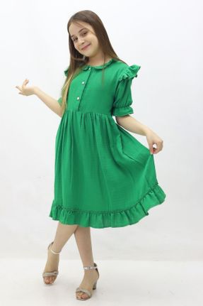 لباس سبز بچه گانه بافتنی پنبه (نخی) رگولار آستین-کوتاه کد 808027054