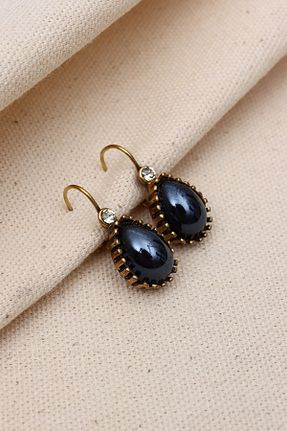 گوشواره جواهر طوسی سنگ طبیعی Süspüs Accessories - کد 807546780