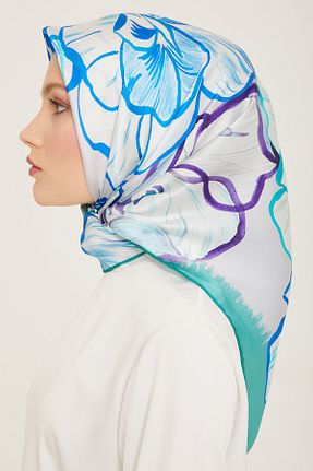 روسری قهوه ای کرپ ساتن ابریشم Armine - کد 807542260