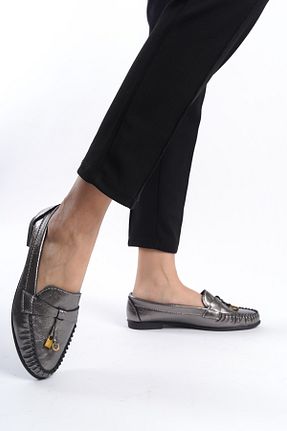کفش کلاسیک طوسی زنانه پاشنه کوتاه (1 - 4 سانتی متر) NAVİSHOES - کد 807563535