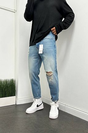 شلوار آبی مردانه پنبه ای Denim Shorty - کد 807614301
