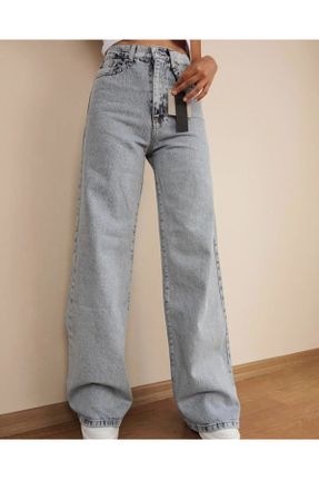 شلوار جین آبی زنانه پاچه لوله ای فاق بلند جین جوان استاندارد کد 807846795
