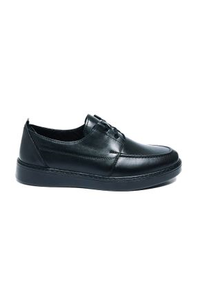 کفش کژوال مشکی مردانه چرم طبیعی پاشنه متوسط ( 5 - 9 cm ) پاشنه ساده کد 782408015