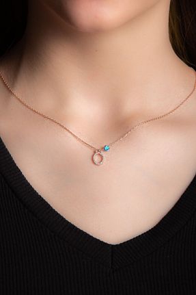 گردنبند نقره خاکی زنانه 925 عیار Genel Markalar - کد 95032527