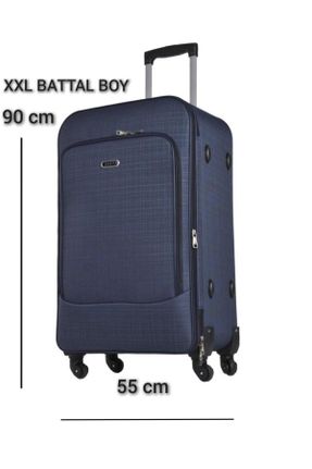 چمدان سرمه ای زنانه پارچه ای کد 380333541