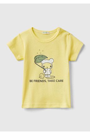 تیشرت زرد بچه گانه رگولار United Colors of Benetton - کد 808013357