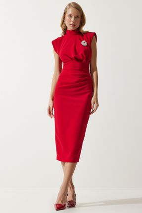 لباس قرمز زنانه بافتنی پلی استر رگولار کد 807235491