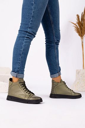 بوت / نیم بوت خاکی زنانه پاشنه تخت Getcho - کد 793600764