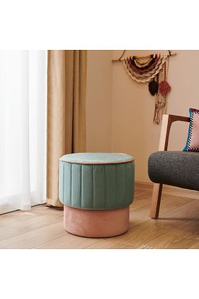 پوف و نیمکت فیروزه ای 40 * 40 Just Home - کد 807495536