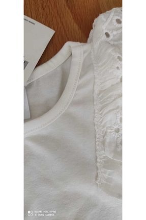 بادی سفید بچه گانه یقه دوچرخه SARE TEKSTİL - کد 801193842