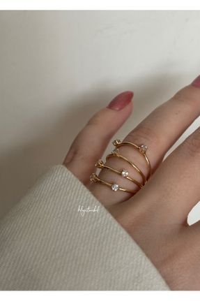 انگشتر جواهر طلائی زنانه پوشش لاکی کد 807580788